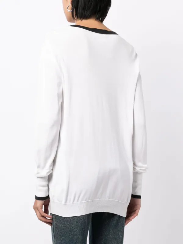 Chanel Pre-owned 1996 CC-buttons V-Neck Cotton Cardigan - White