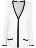 CHANEL Pre-Owned 1996 CC-buttons V-neck cotton cardigan - White