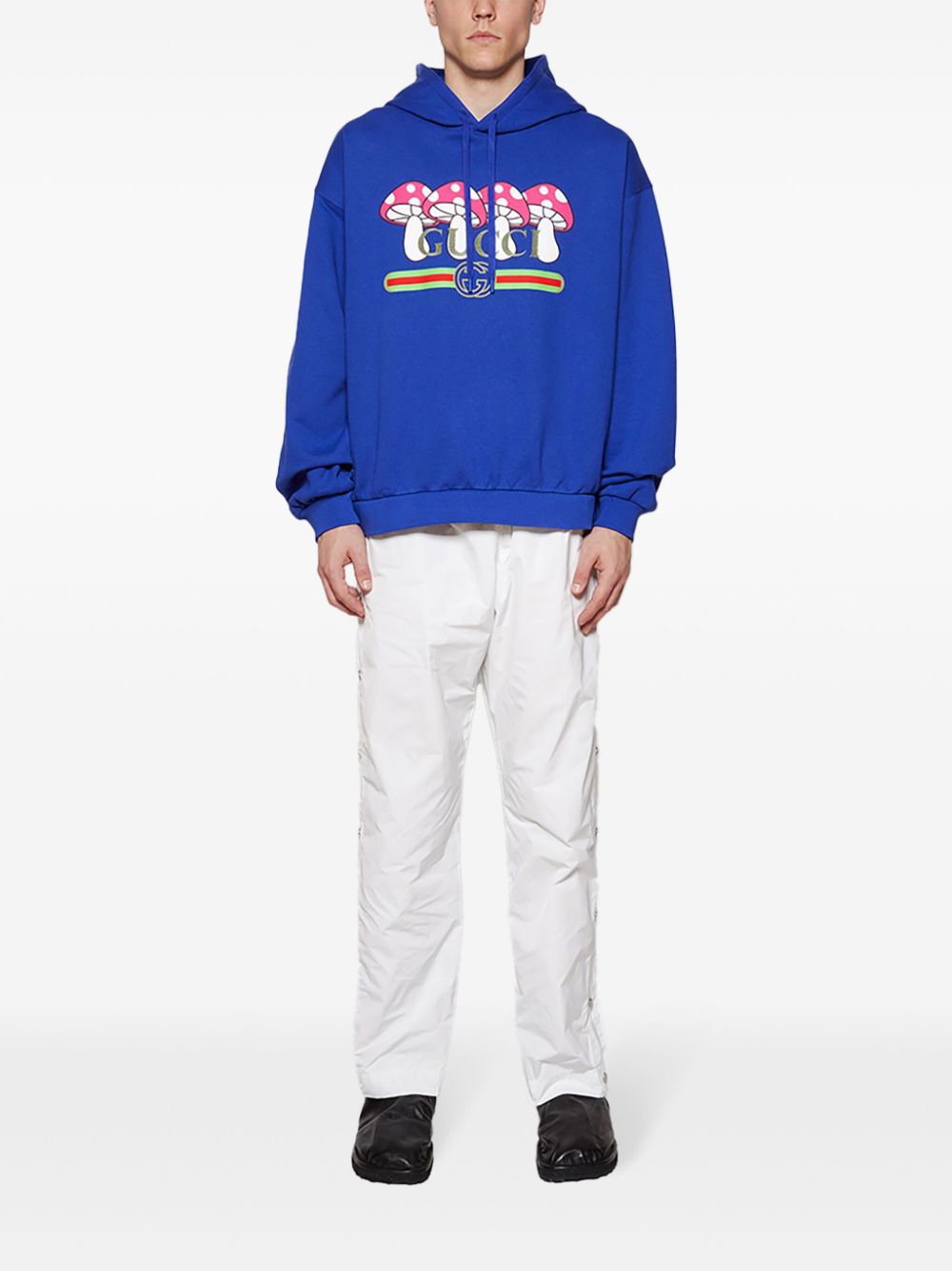 Gucci graphic-print cotton hoodie - Blue