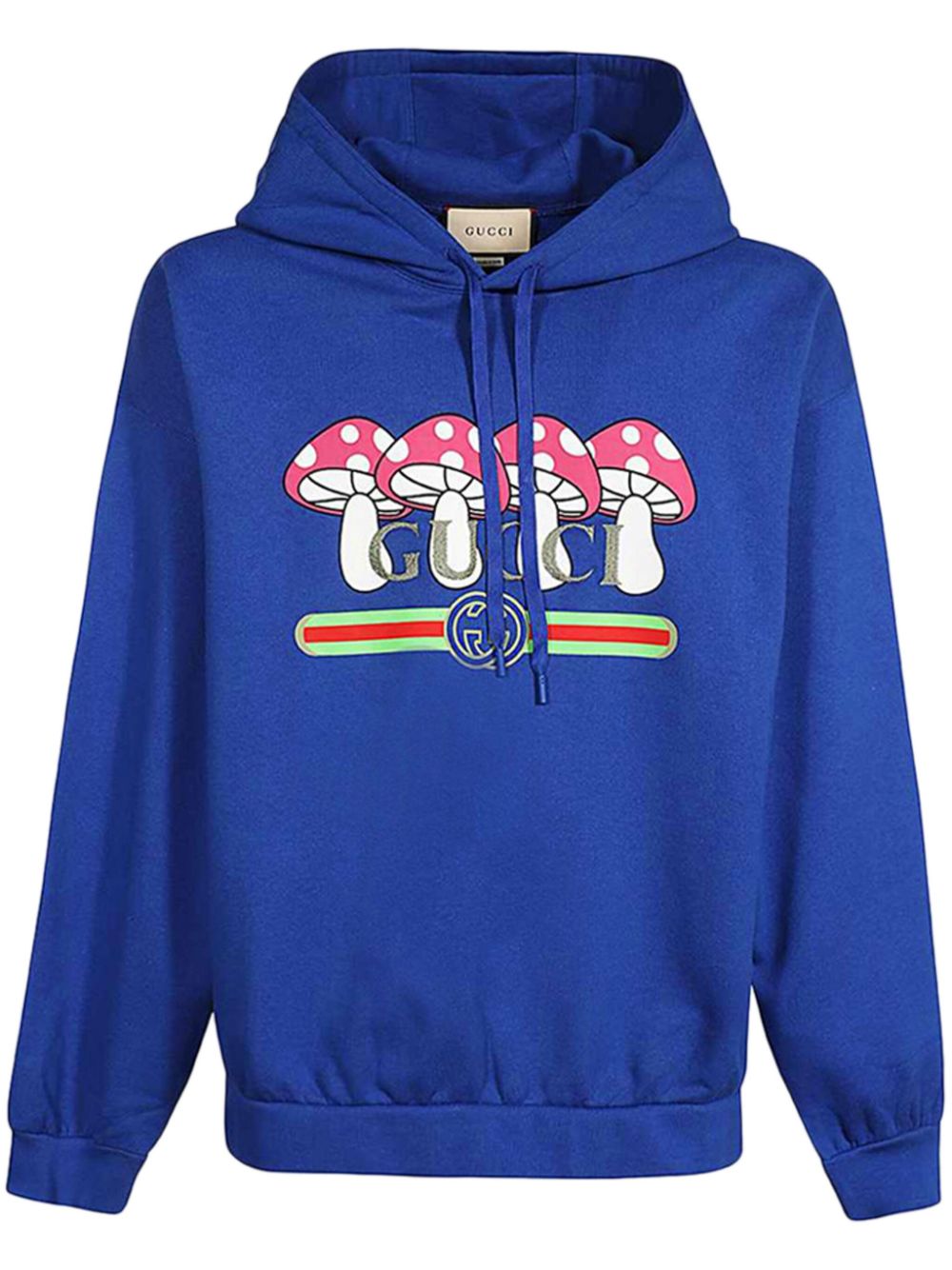 Gucci graphic-print cotton hoodie - Blue