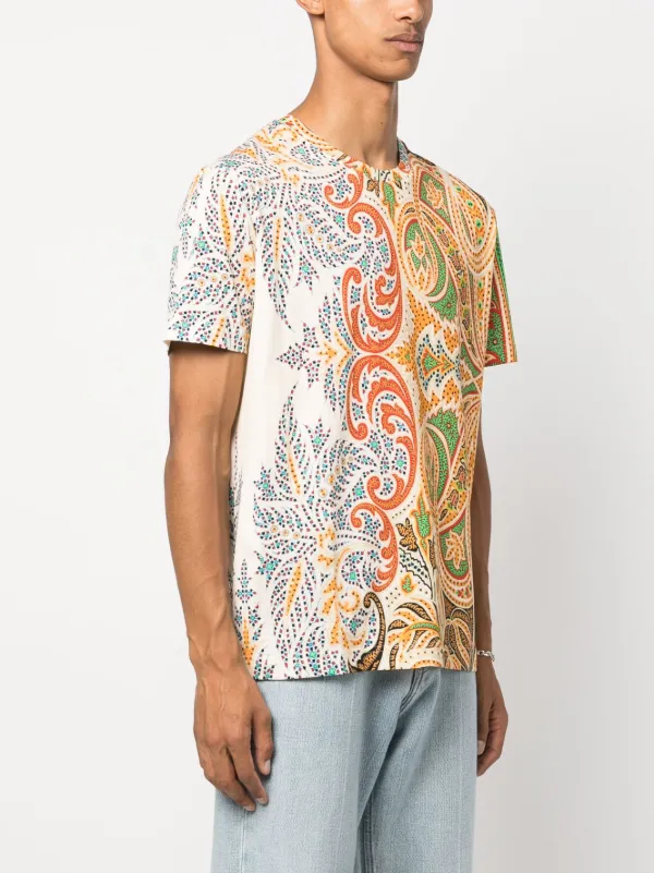 【関税込み】ETRO エトロ Paisley print cotton t-shirt ETRO paisley-print Cotton T-shirt | Orange | FARFETCH