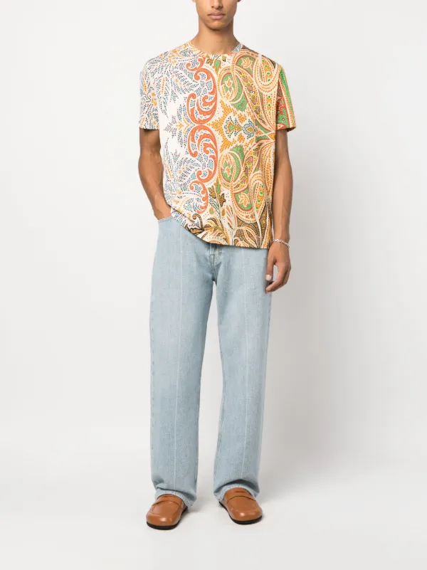 ETRO paisley-print Cotton T-shirt | Orange | FARFETCH