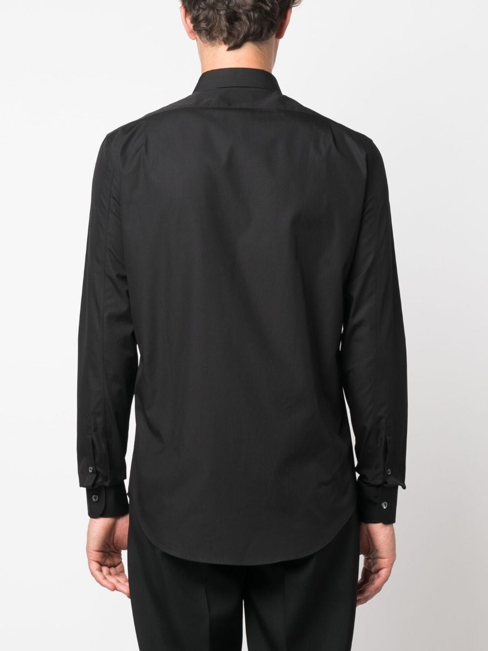 Shop Alexander Mcqueen Orchid Embroidered Long-sleeve Shirt In Schwarz