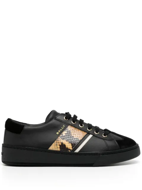 Bally python-print panelled low-top sneakers