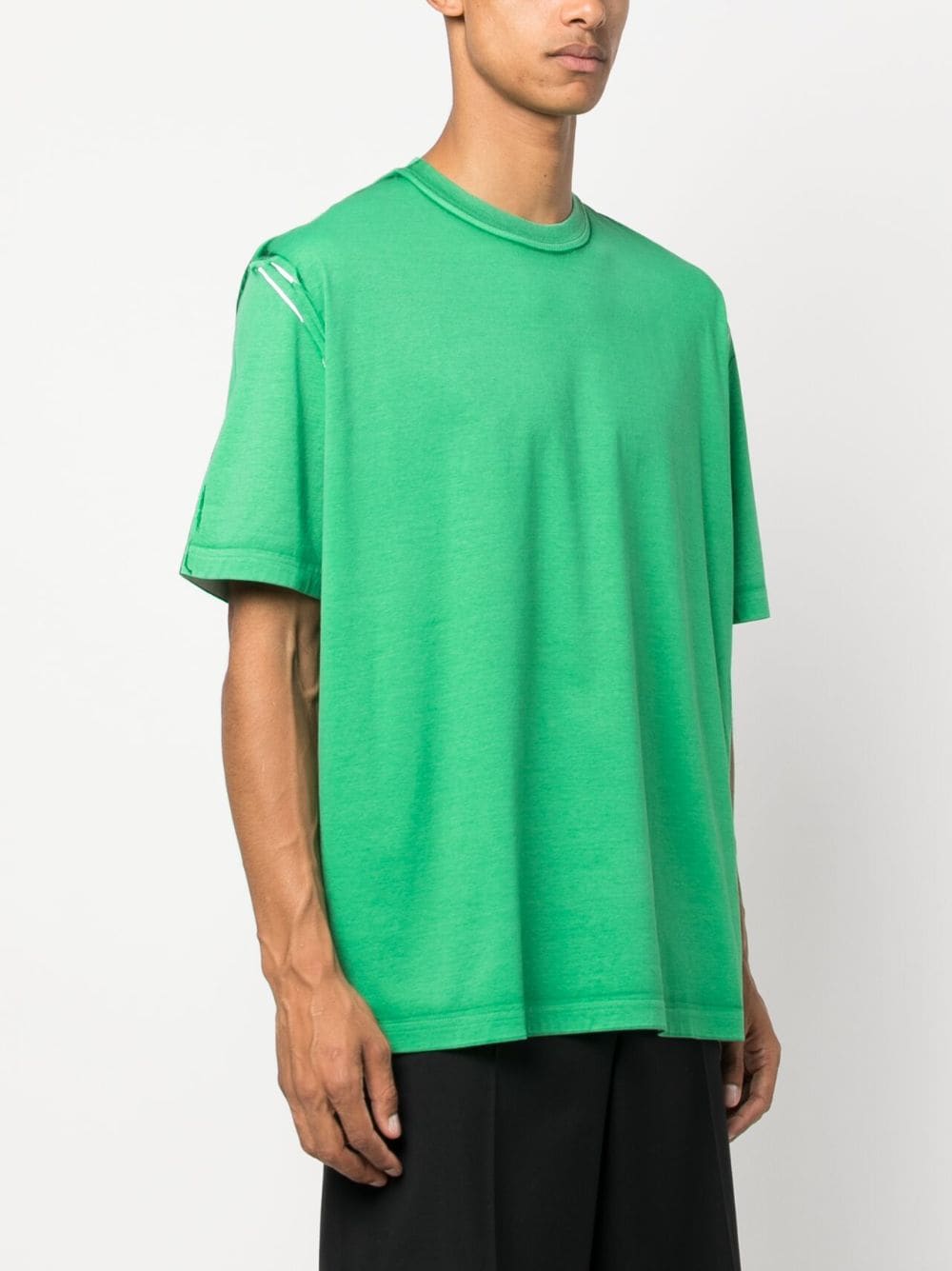 Shop Lanvin Garment-dyed Cotton T-shirt In Green