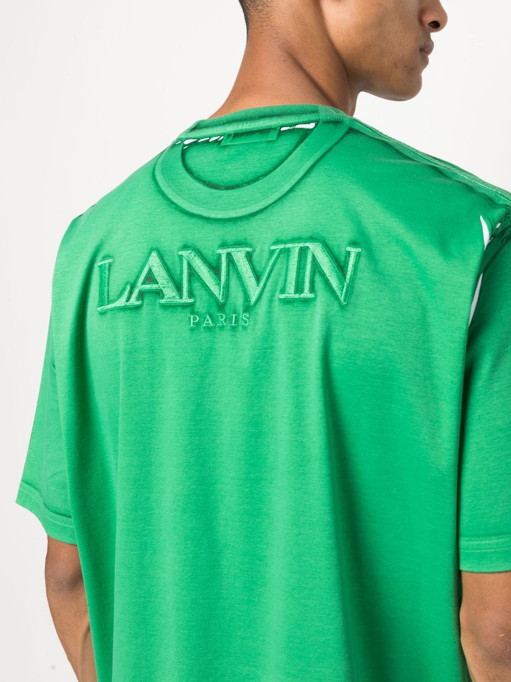 Shop Lanvin Garment-dyed Cotton T-shirt In Green