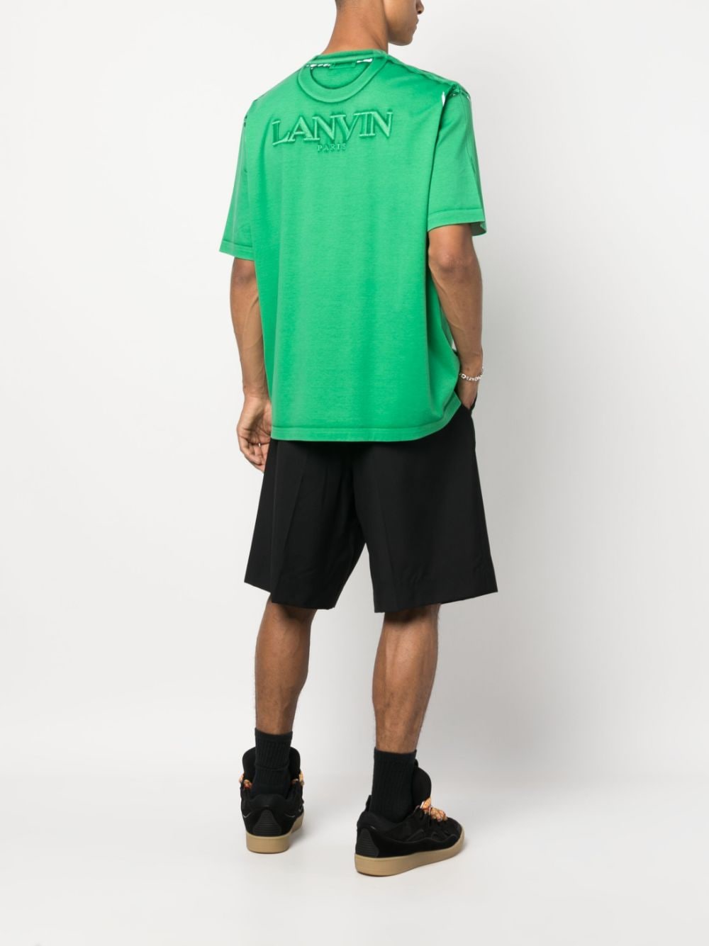 Shop Lanvin Garment-dyed Cotton T-shirt In Green