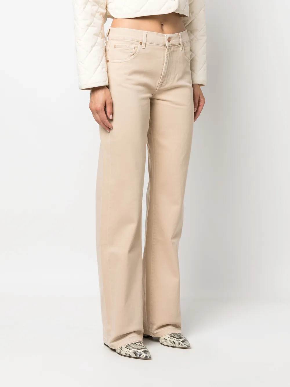 7 For All Mankind Tess Straight-leg Jeans In Neutral