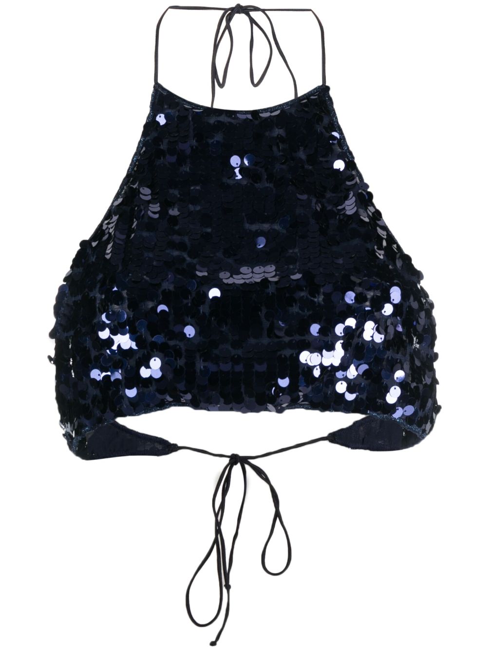 Oséree Night sequinned crop top