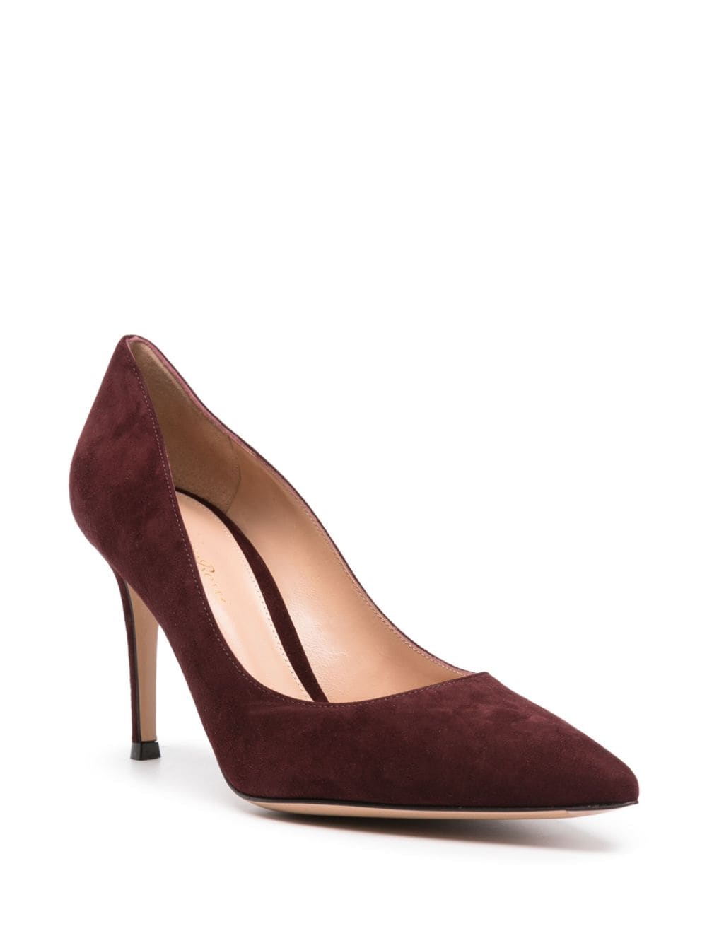 Shop Gianvito Rossi 90mm Pointed-toe Suede Pumps In Brown