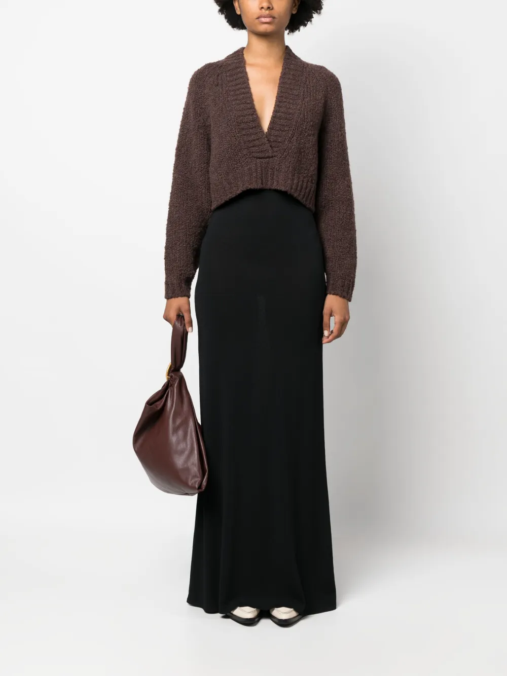 Erika Cavallini cropped knitted top - Bruin
