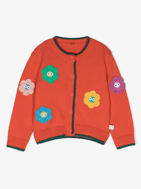 Stella McCartney Kids cárdigan tejido con apliques florales