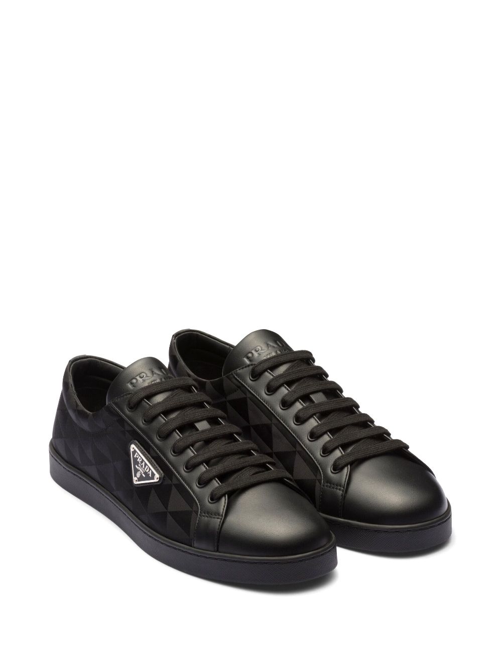 Image 2 of Prada triangle-logo lace-up sneakers