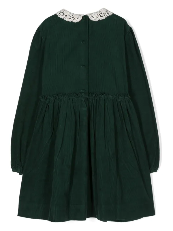 POLO RALPH LAUREN KIDS lace collar Cotton Dress Green FARFETCH TR
