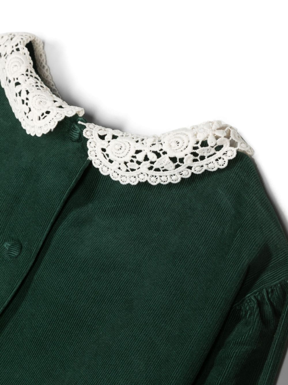 Shop Ralph Lauren Lace-collar Cotton Dress In Green