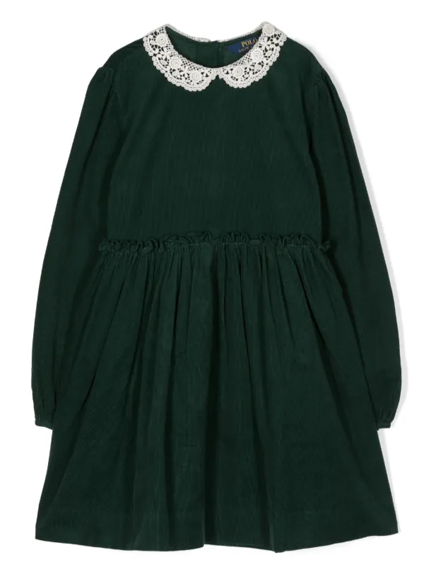 Ralph lauren green lace dress deals