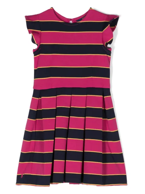 Ralph Lauren Kids striped pleat-detail dress