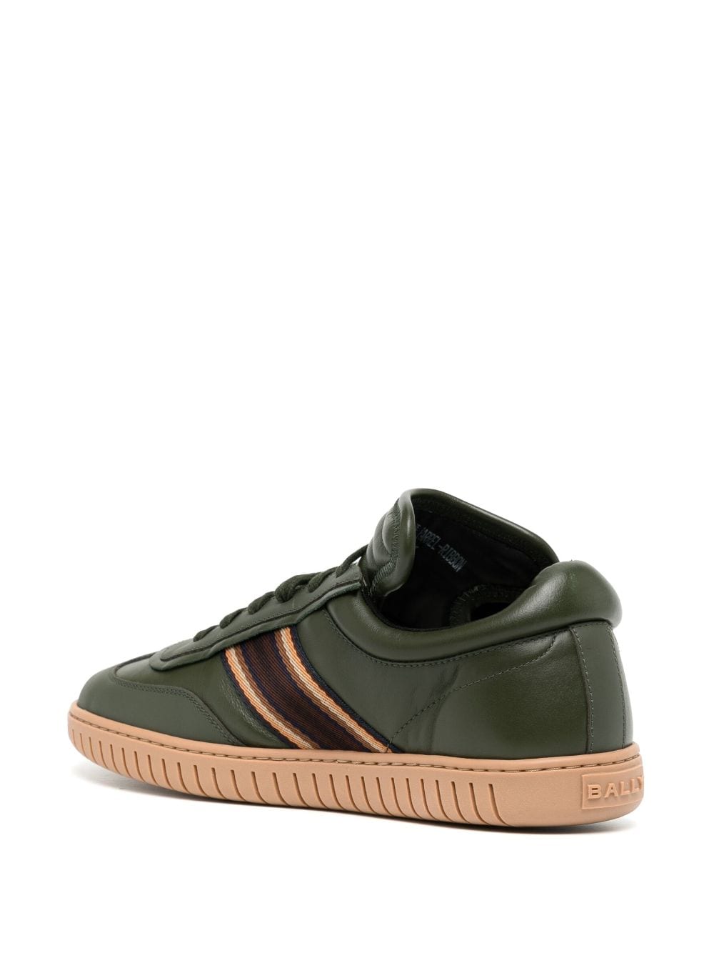 Shop Bally Side-stripe Leather Low-top Sneakers In Grün