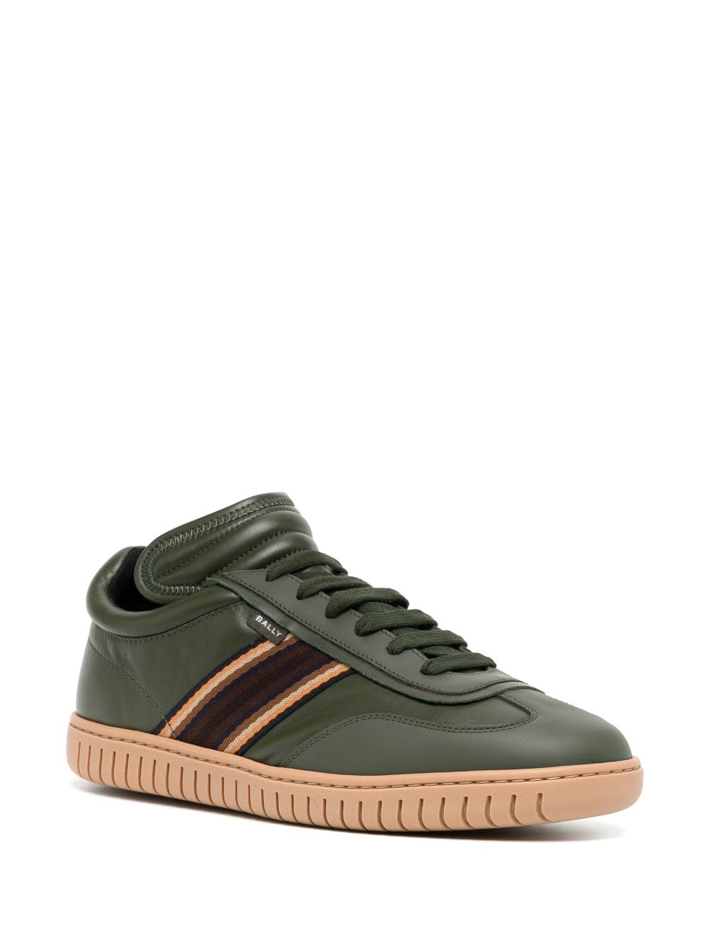 Bally side-stripe leather low-top sneakers - Groen