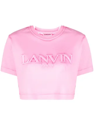 【関税込み】Lanvin ピンク Lanvin ロゴ刺繍 Tシャツ Lanvin ロゴ Tシャツ | ピンク | FARFETCH JP