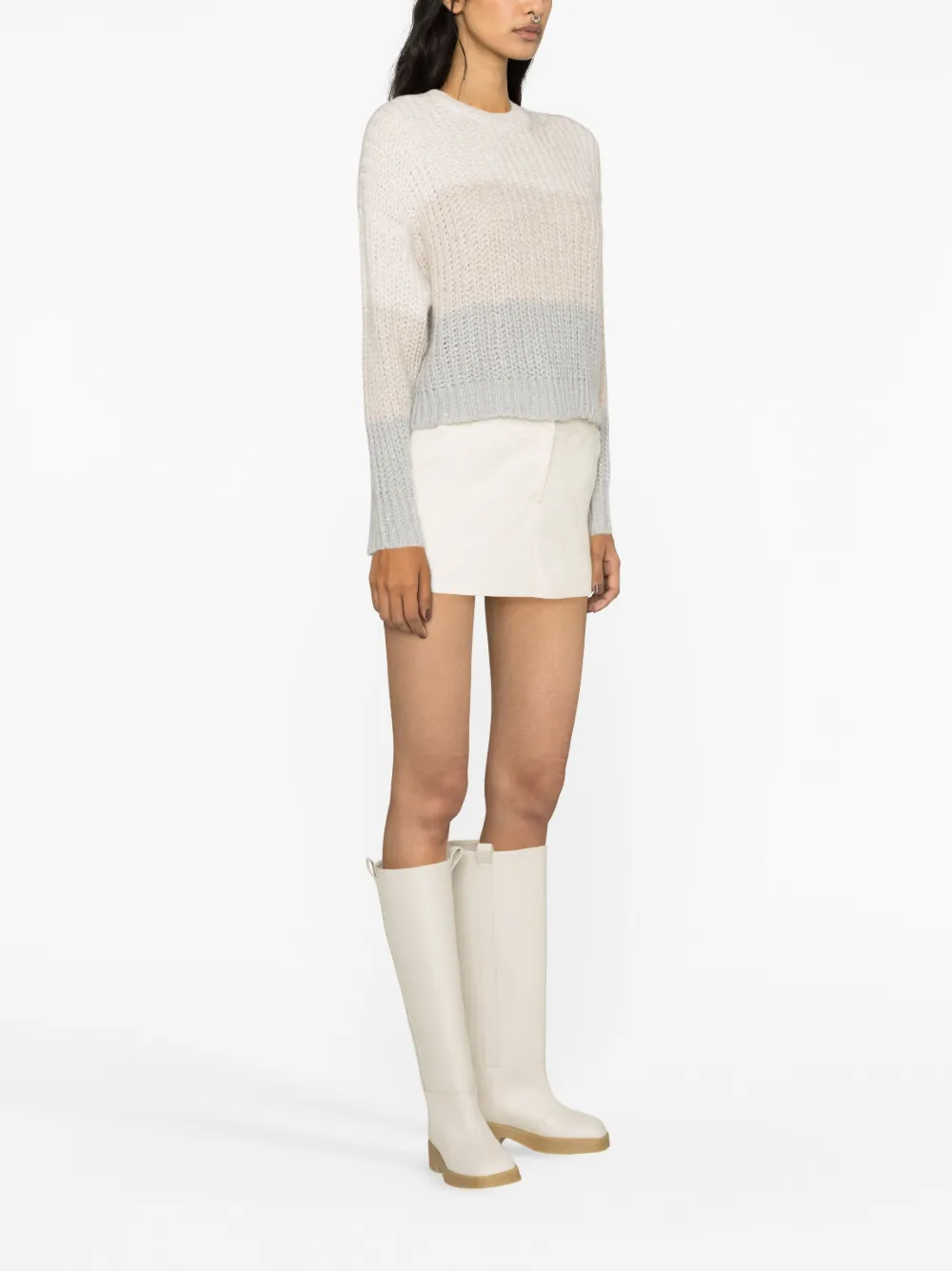  Peserico Colourblock Alpaca-blend Jumper - Brown 