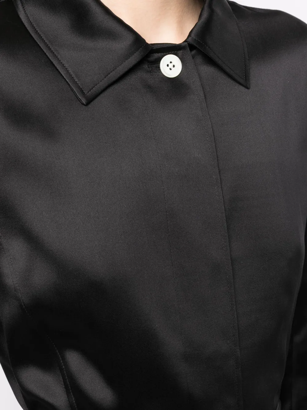 Thom Browne belted-waist satin shirtdress | Image 5