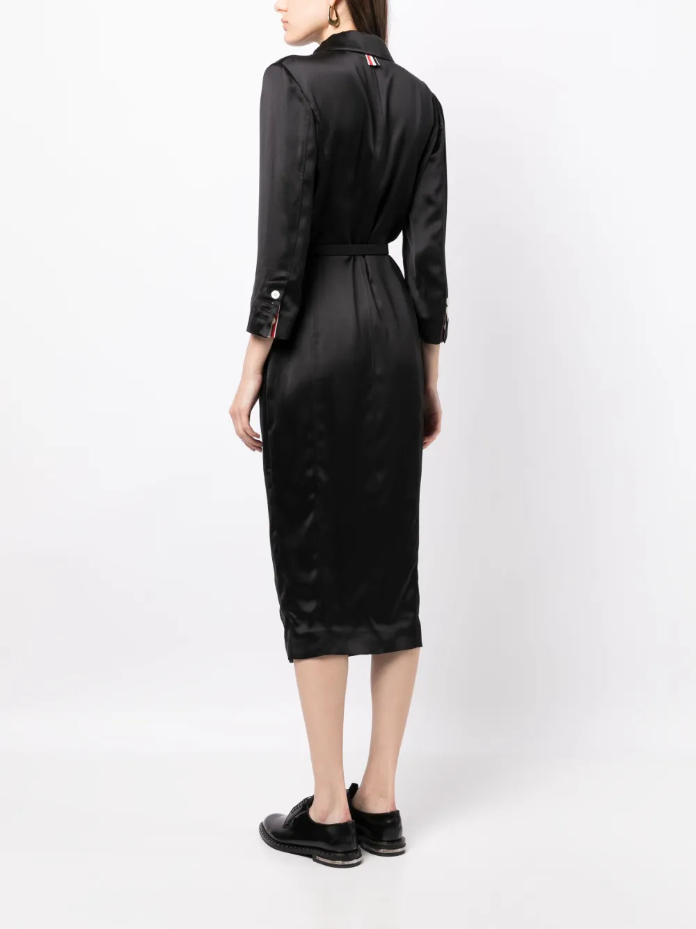 Thom Browne belted-waist satin shirtdress | Clothing | Image 4