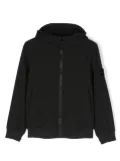 Stone Island Junior logo-patch hooded jacket - Black