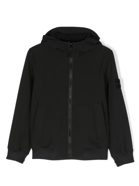 Stone Island Junior logo-patch hooded jacket 