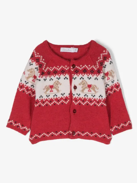 Patachou patterned intarsia-knit cardigan