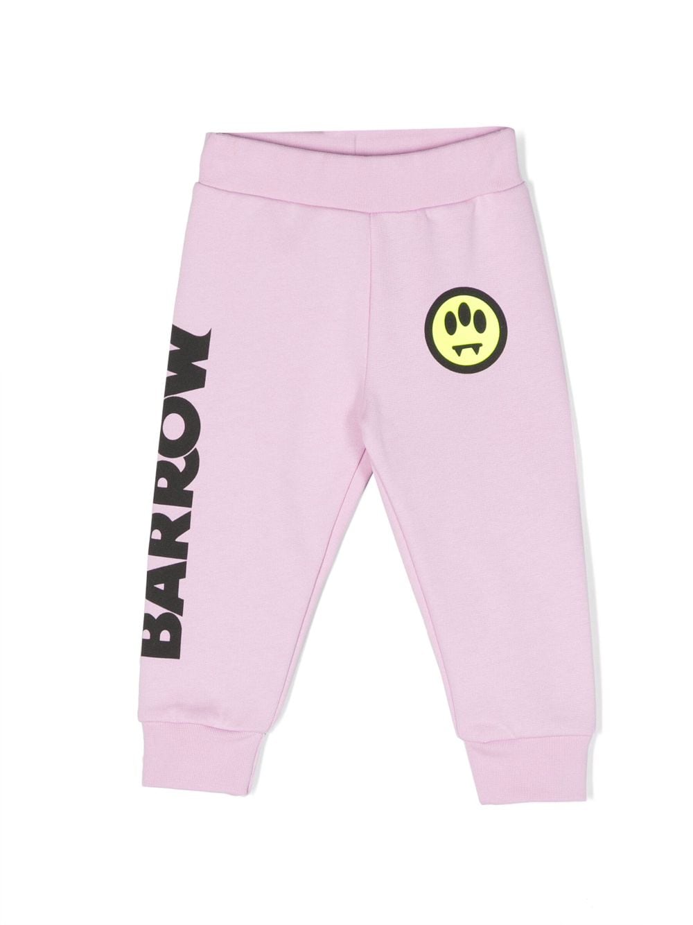 barrow kids pantalon de jogging en coton à logo imprimé - rose