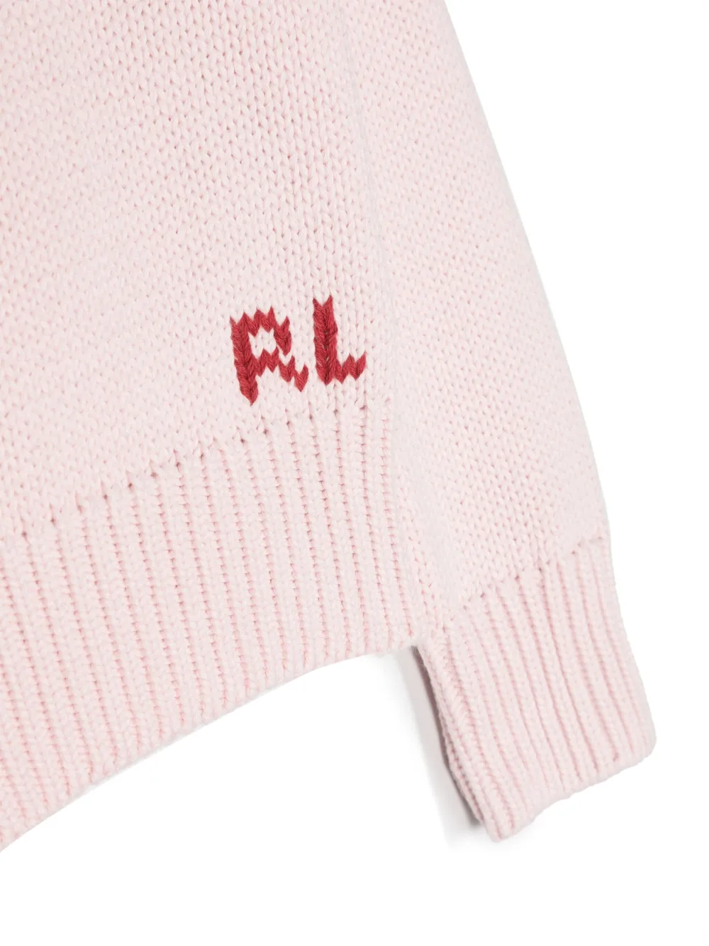 Patterned Intarsia-Knit Cotton Jumper