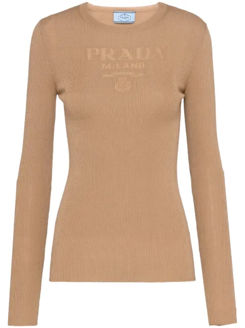 Prada logo-intarsia wool jumper