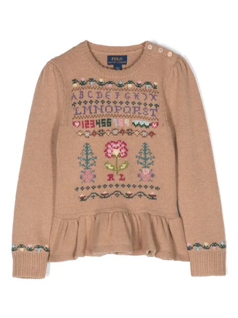 POLO RALPH LAUREN KIDS embroidered-design crew-neck jumper