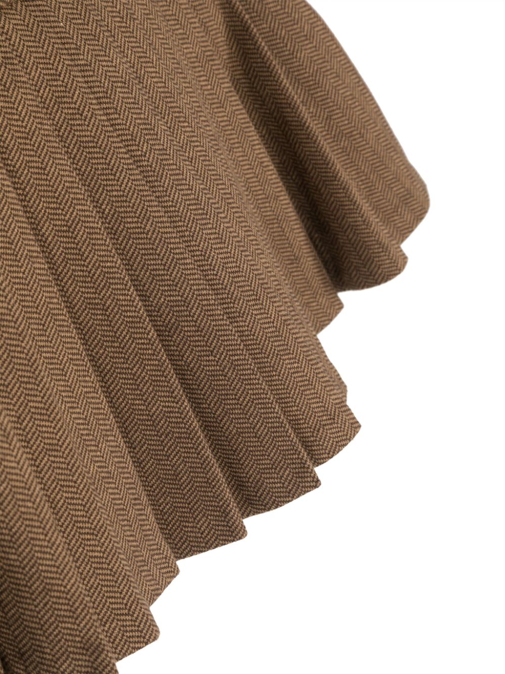 Shop Ralph Lauren Chevron-knit Pleated Skirt In Brown