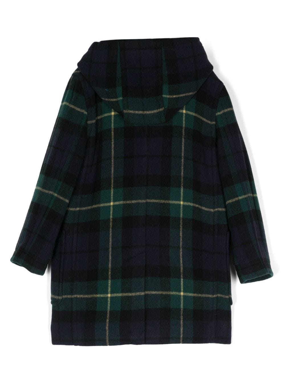 Shop Ralph Lauren Plaid Double-breasted Long Coat In Green