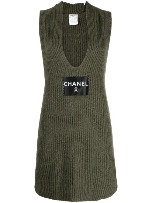 Robe sans manches à patch logo (2008) - CHANEL Pre-Owned - Modalova