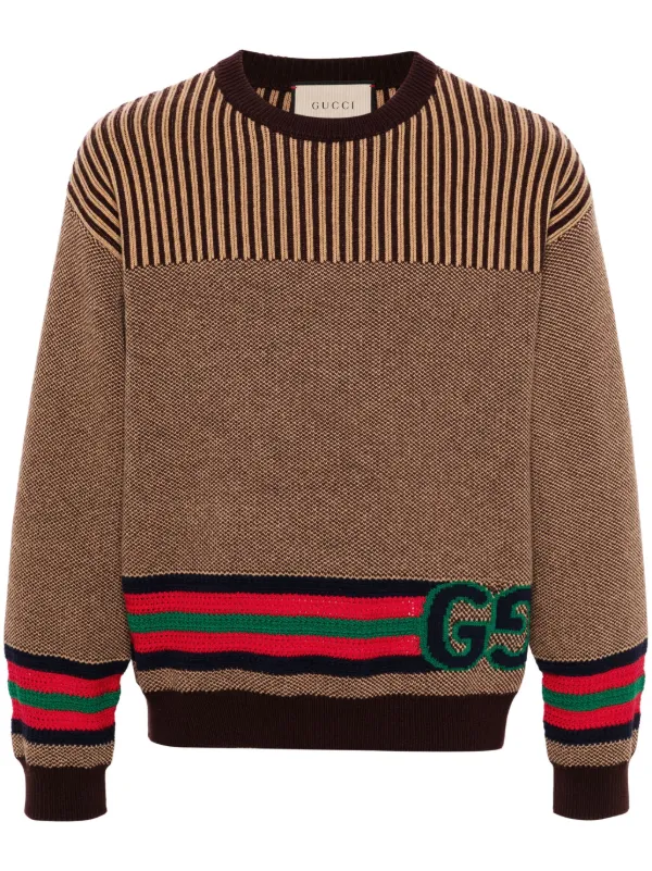 Gucci Interlocking G logo Sweater Brown FARFETCH CA