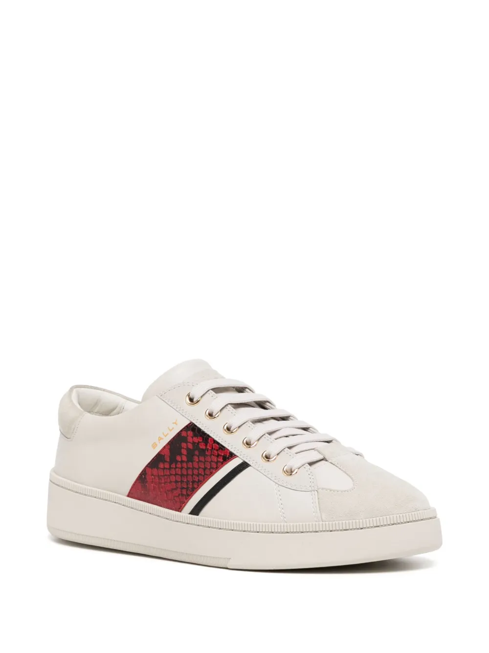 Shop Bally Panelled Low-top Leather Sneakers In Weiss