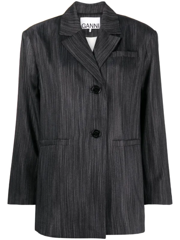 ganni blazer black