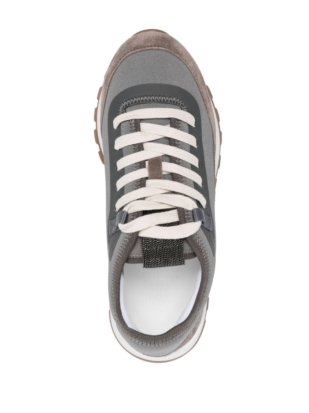 Shop Brunello Cucinelli Lace-up Suede Sneakers In Grey