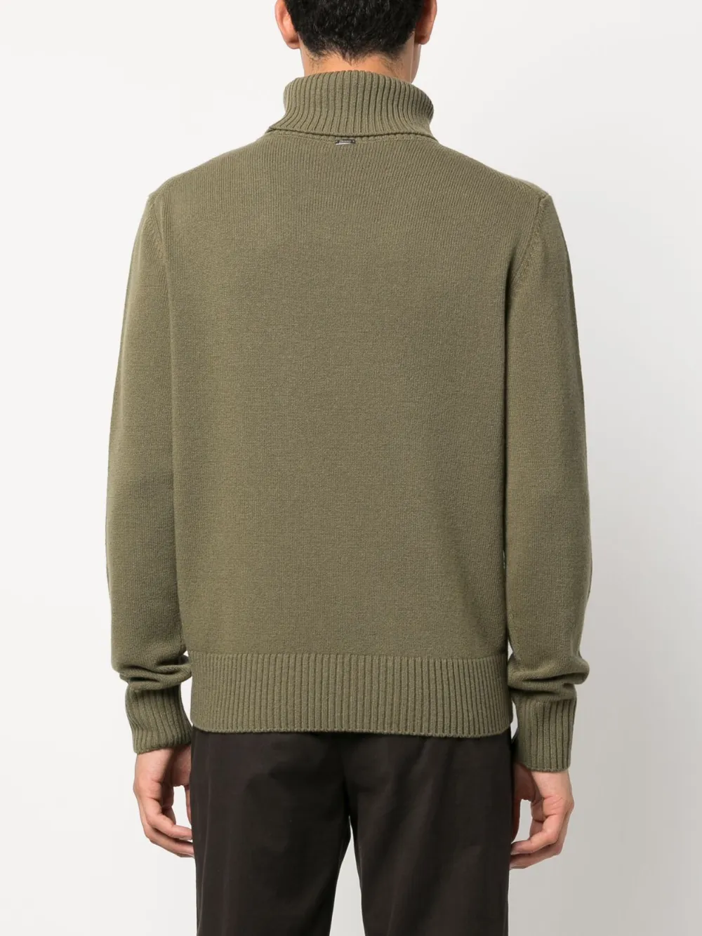 Herno Roll-neck Wool Knit Jumper In Green