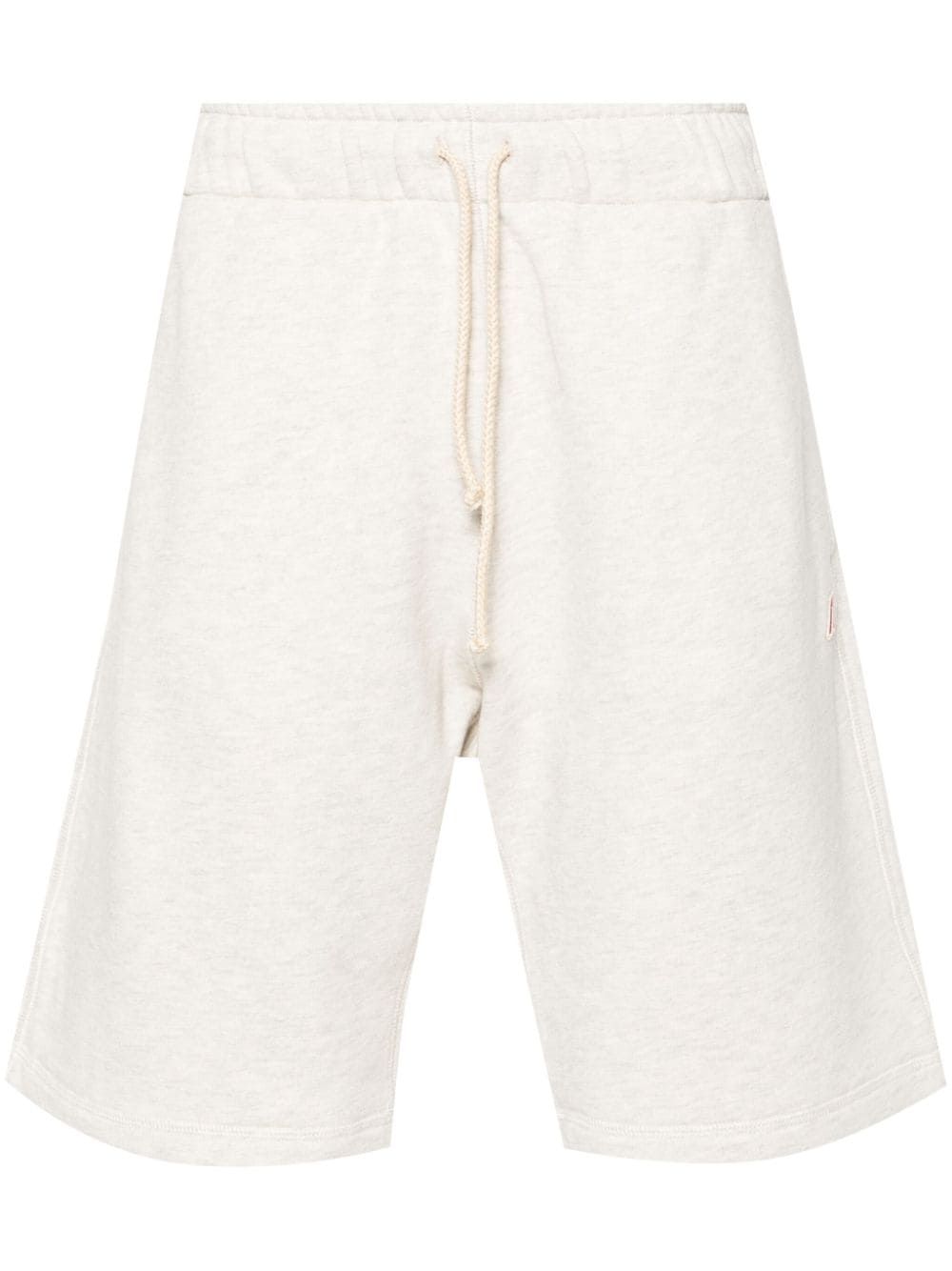 Autry Mélange-effect Cotton Shorts In Grey