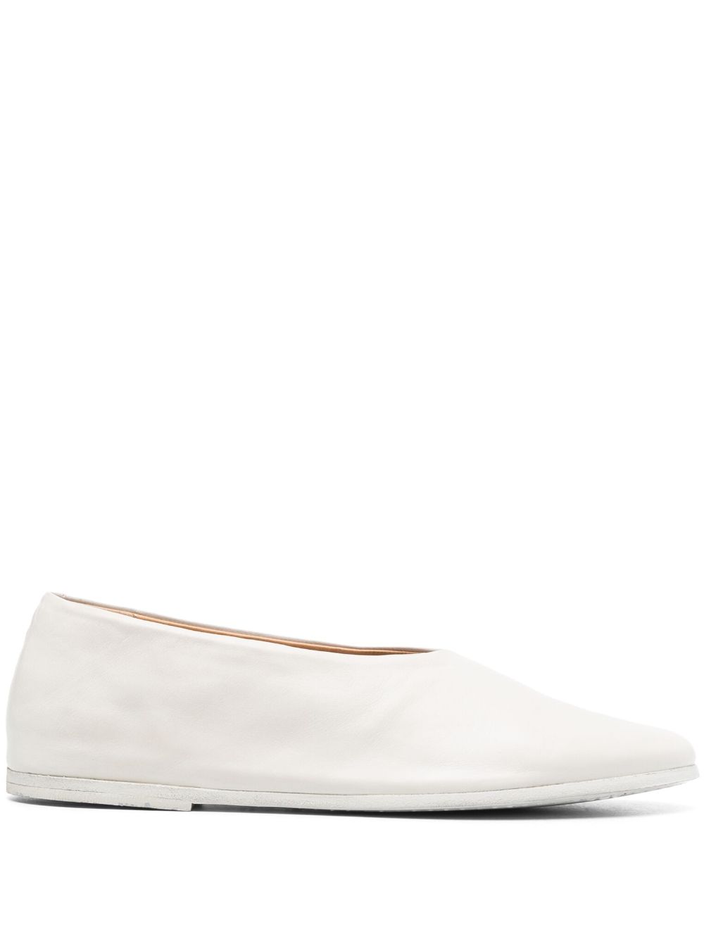 Marsèll almond-toe leather ballerina shoes - White