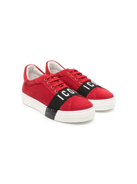 DSQUARED2 KIDS Icon-stripe suede sneakers