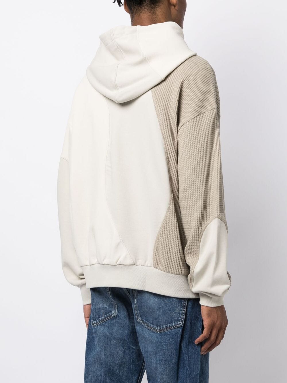 Shop Five Cm Waffle-effect Drawstring Hoodie In Neutrals