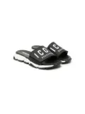 DSQUARED2 KIDS logo-print touch-strap sandals - Black