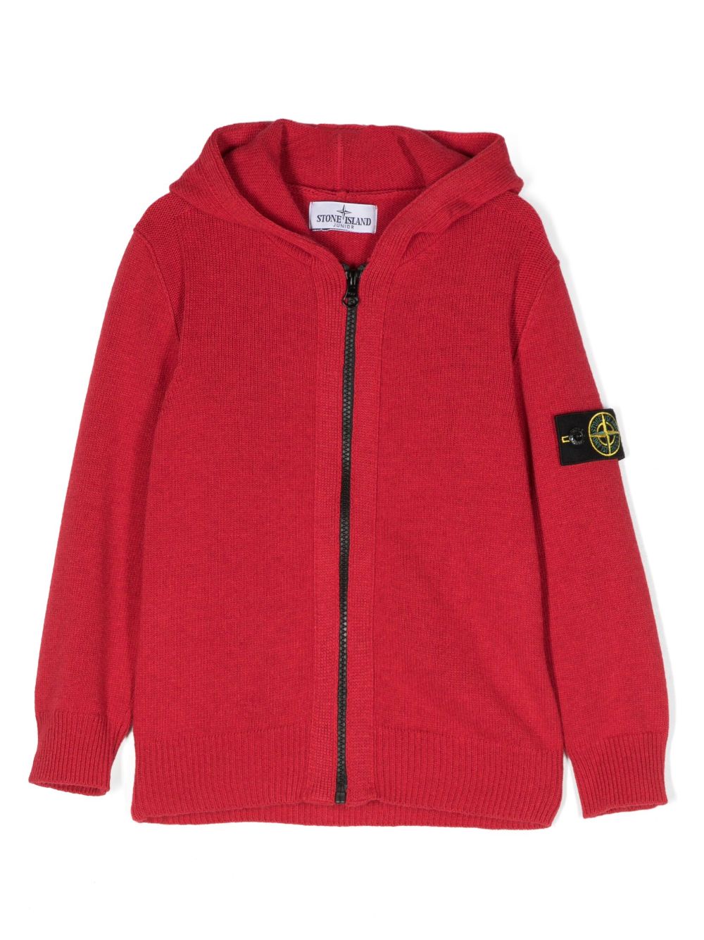 Stone Island Junior Compass-motif zipped hoodie - Red