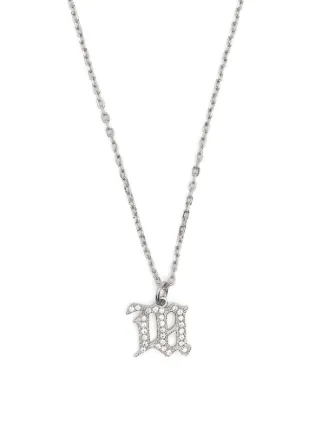 MISBHV Small Crystal M Chain Necklace | Silver | FARFETCH AZ