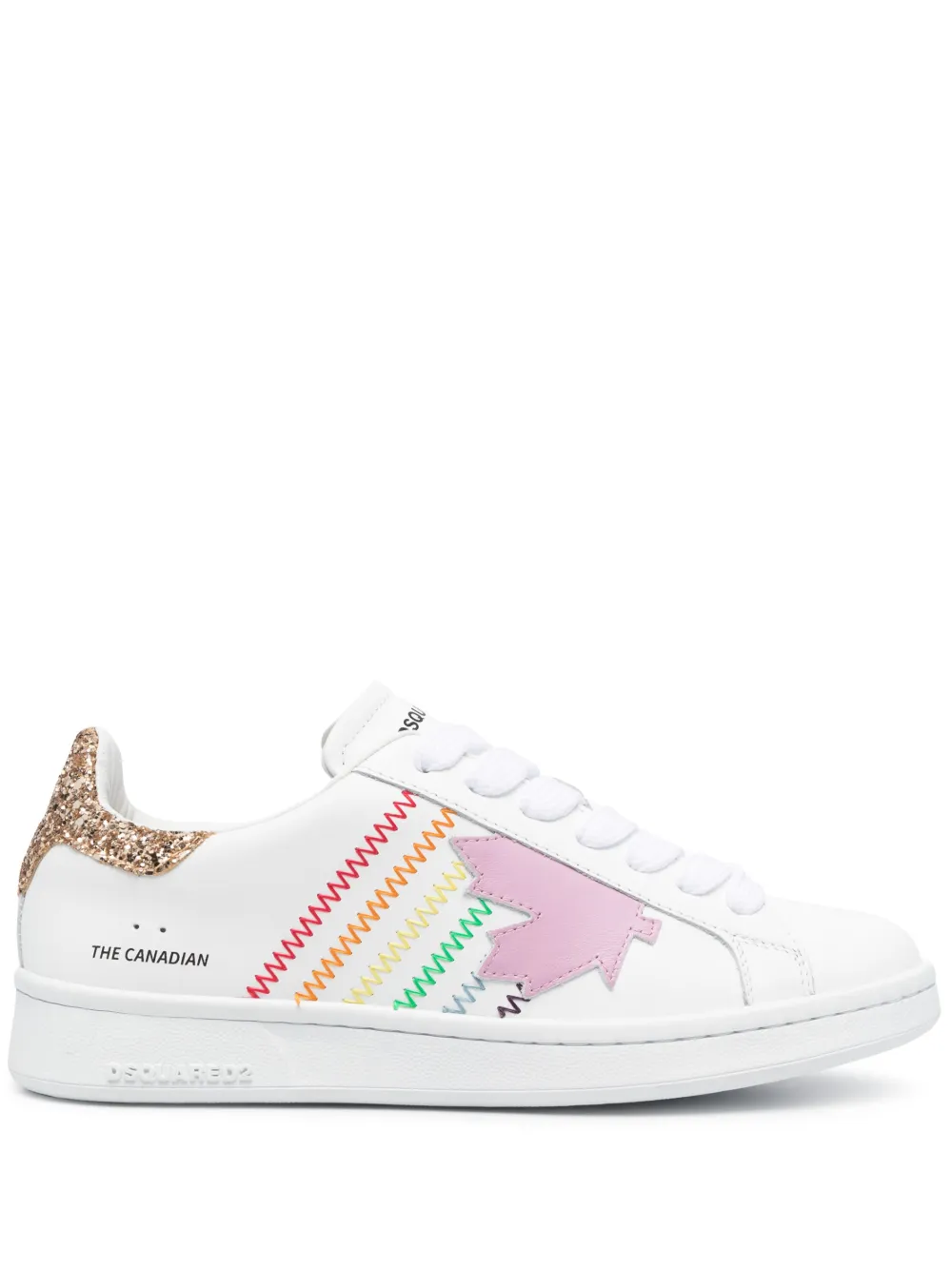 Shop Dsquared2 Boxer Contrast-stitch Sneakers In White